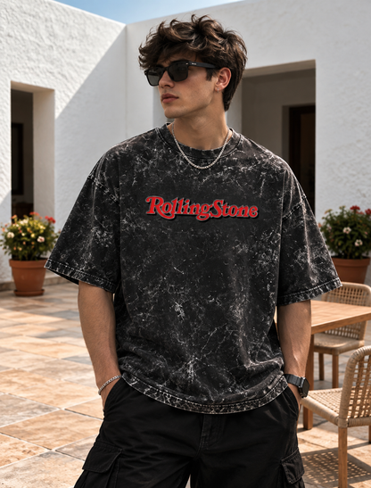 Rolling Stone Acid Washed Oversized Tee