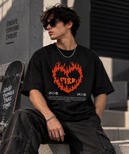 Inferno Flame Oversized T-Shirt